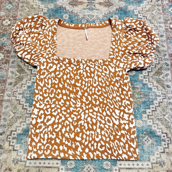Free people• No Type Tee in Brown Size Small and Large Animal Print Boho - Picture 6 of 13